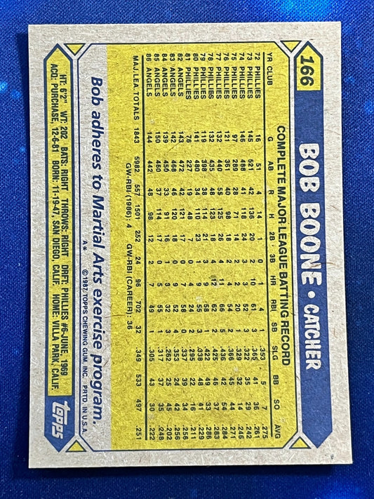 1987 Topps #166 Bob Boone California Angels