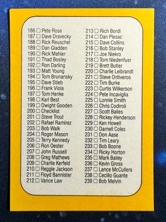 1987 Donruss #200 Checlist 134-239