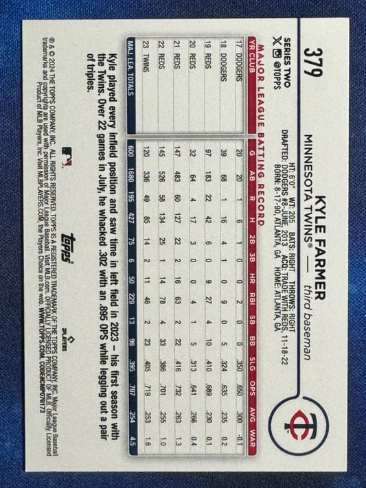 Kyle Farmer 2024 Topps Series 2 #379 Minnesota Twins