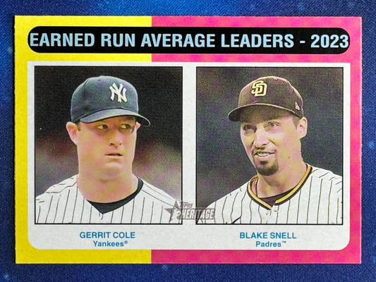 2024 Topps Heritage League Leaders #311 Gerrit Cole/Blake Snell