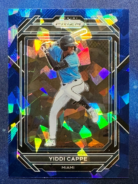 Yiddi Cappe 2023 Panini Prizm Blue Ice Prizm #19 Miami Marlins