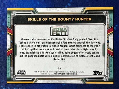 2022 Star Wars: Book of Boba Fett Base Purple #29 Skills of the Bounty Hunter