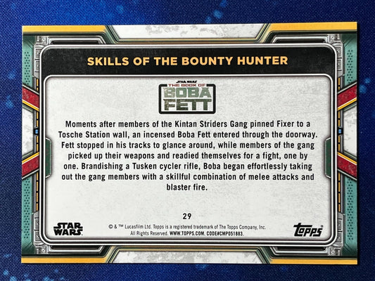 2022 Star Wars: Book of Boba Fett Base Purple #29 Skills of the Bounty Hunter