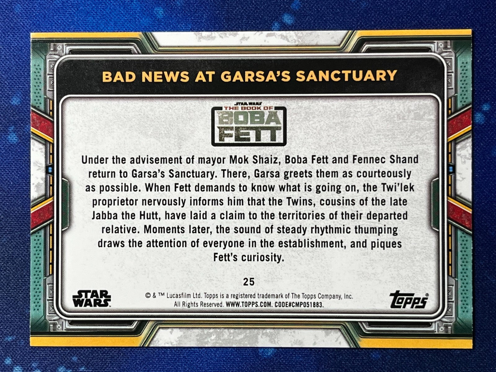 2022 Star Wars: Book of Boba Fett Base #25 Bad news at Garsa's Sanctuary