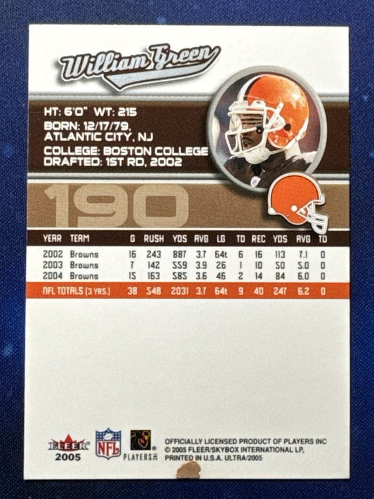 William Green 2005 Fleer Ultra #190 Cleveland Browns