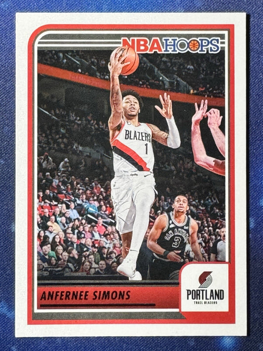 Anfernee Simons 2023-24 Panini NBA Hoops #139 Portland Trail Blazers