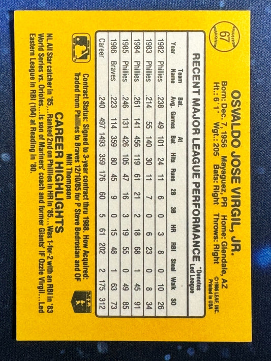 1987 Donruss #67 Ozzie Virgil Atlanta Braves
