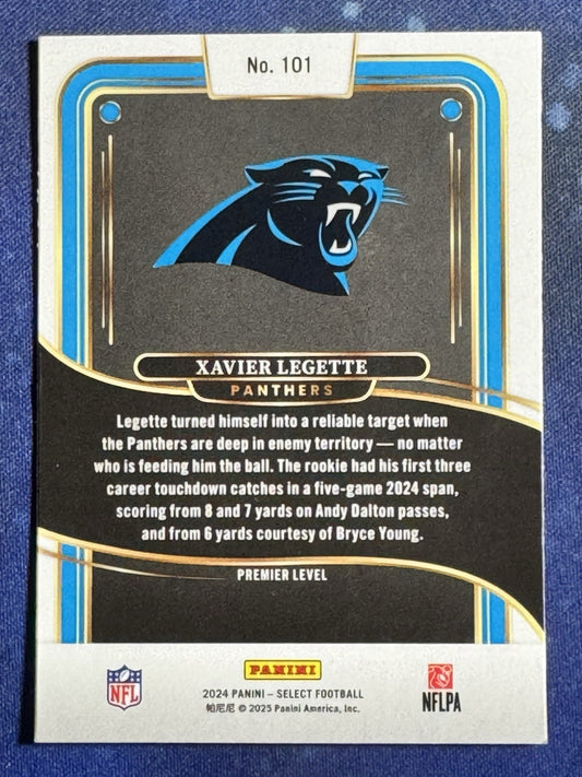 Xavier Legette 2024 Panini Select Rookie (RC) #101 Carolina Panthers