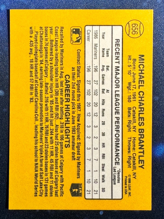 1987 Donruss #656 Mickey Brantley Seattle Mariners