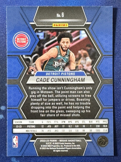 Cade Cunningham 2022-23 Panini Mosaic Basketball #6 Detroit Pistons