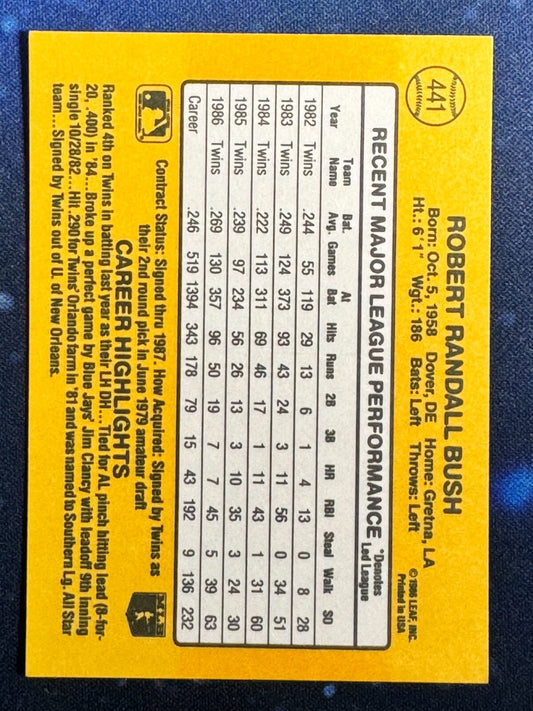 1987 Donruss #441 Randy Bush Minnesota Twins