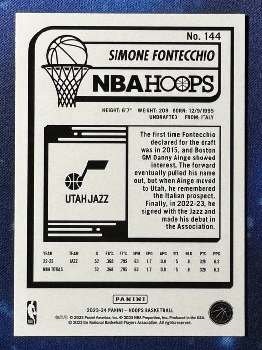 Simone Fontecchio 2023-24 Panini NBA Hoops #144 Utah Jazz
