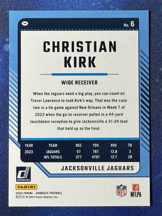 Christian Kirk 2024 Donruss #6 Jacksonville Jaguars