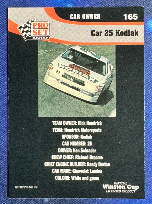 Ken Schrader's Car 1992 Pro Set #165 
