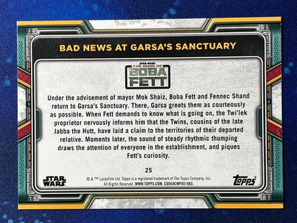 2022 Star Wars: Book of Boba Fett Base Blue #25 Bad news at Garsa's Sanctuary