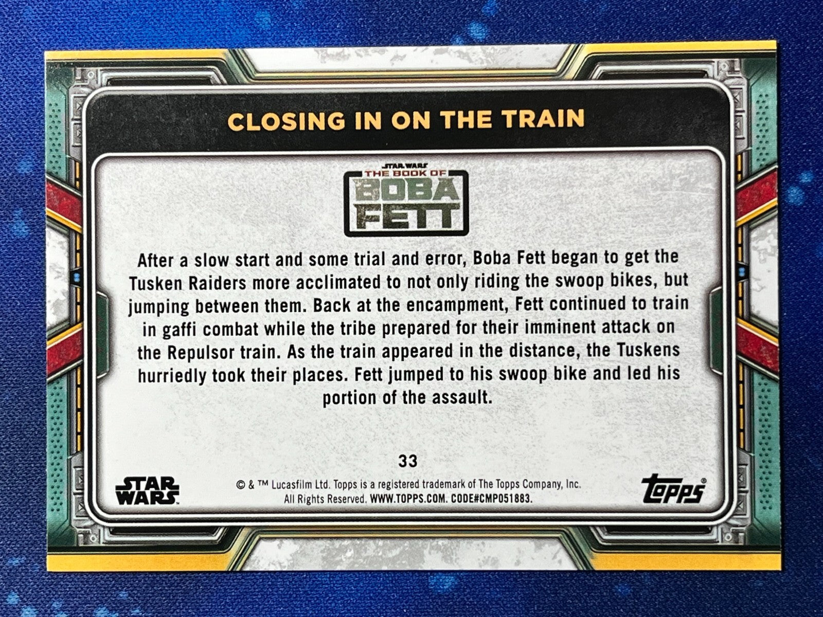 2022 Star Wars: Book of Boba Fett Base #33 Closing in on the Train
