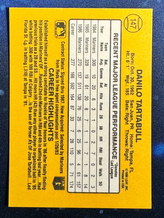 1987 Donruss #147 Danny Tartabull Seattle Mariners