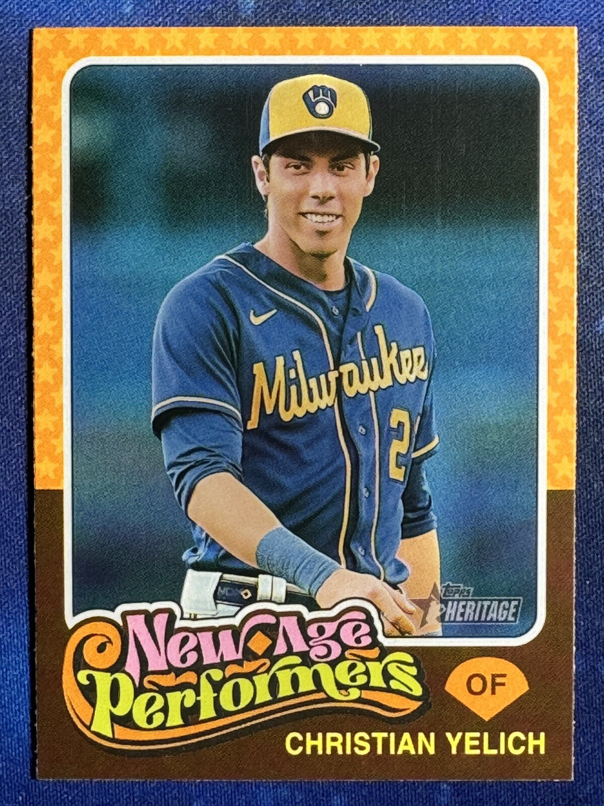 Christian Yelich 2024 Topps Heritage Baseball New Age Performers #NAP-11 