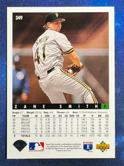 Zane Smith 1993 Upper Deck #349 Pittsburgh Pirates