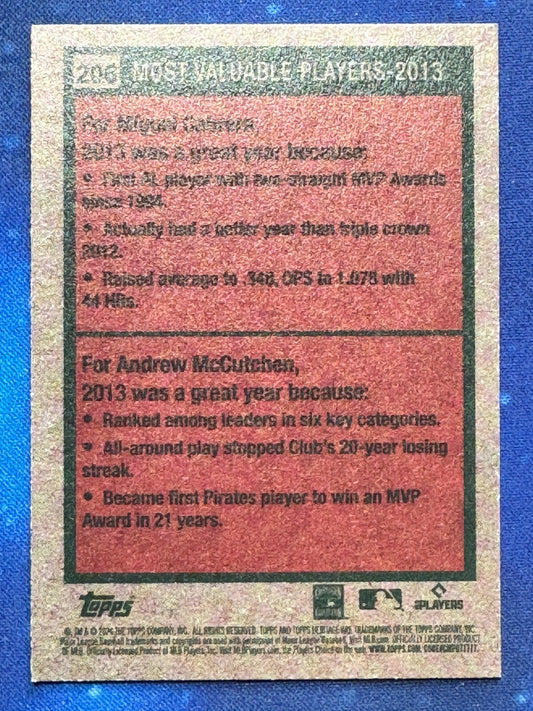 2024 Topps Heritage 2103 MVP #206 Miguel Cabrera/Andrew McCutchen