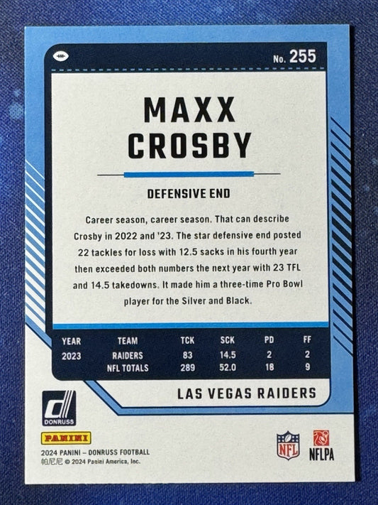 Maxx Crosby 2024 Donruss Football #255 Las Vegas Raiders