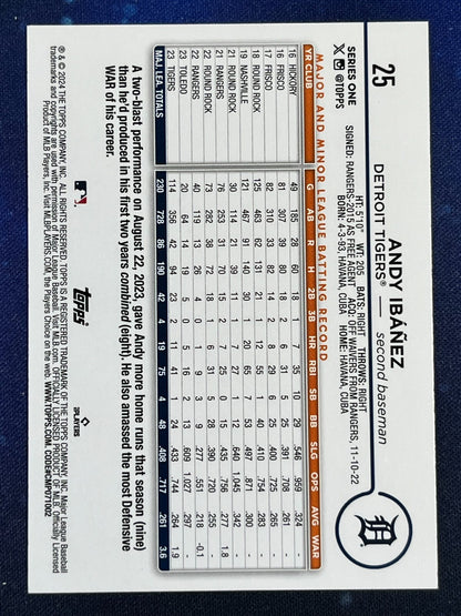 Andy Ibanez 2024 Topps Baseball #25 Detroit Tigers