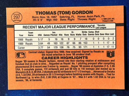 1990 Donruss #297 Tom Gordon Kansas City Royals