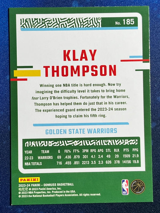 Klay Thompson 2023-24 Donruss Basketball #185 Golden State Warriors