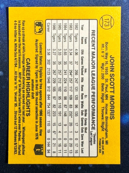 1987 Donruss #173 Jack Morris Detroit Tigers