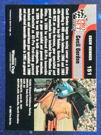 Cecil Gordon 1992 Pro Set #151 