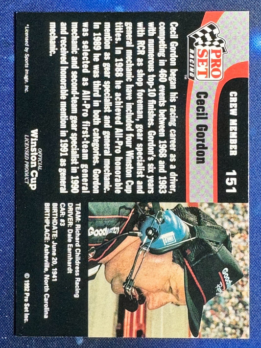 Cecil Gordon 1992 Pro Set #151 