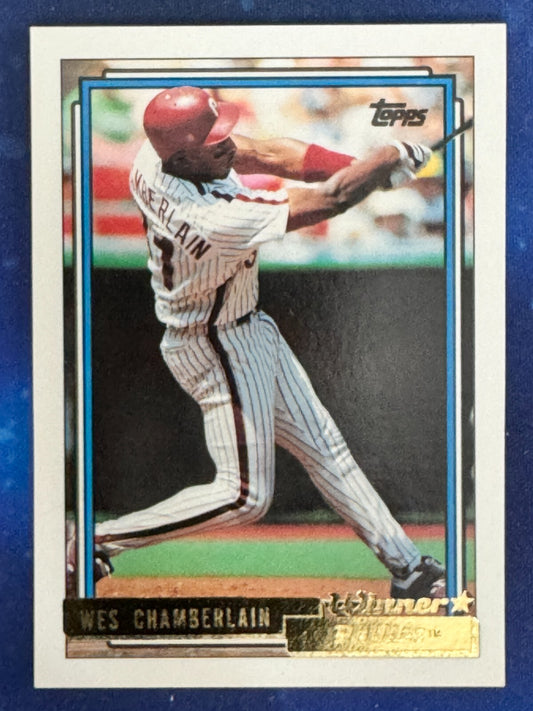 Wes Chamberlain 1992 Topps Gold Winners #14 Philadelphia Phillies