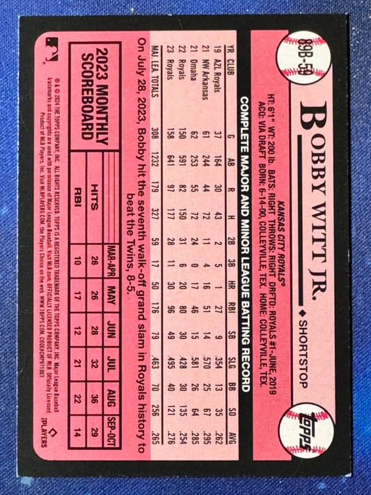 Bobby Witt Jr. 2024 Topps Baseball #89B-58 ‘89 Topps Kansas City Royals