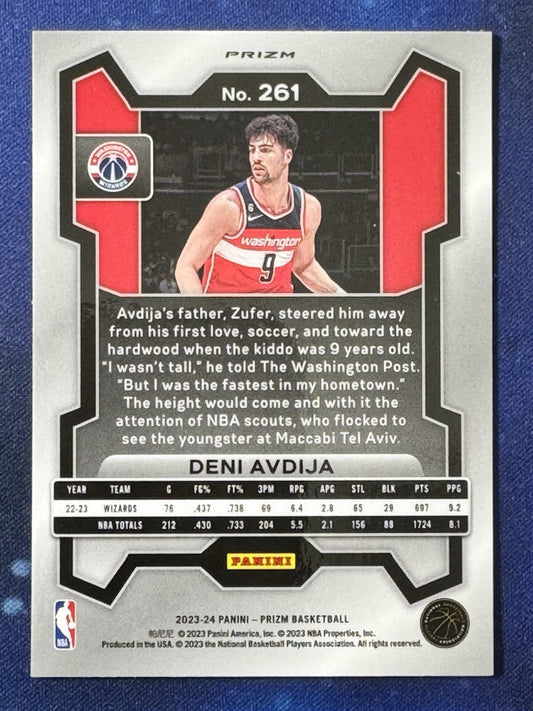 Deni Avdija 2023-24 Panini Prizm Basketball Ice Prizm #261 Washington Wizards
