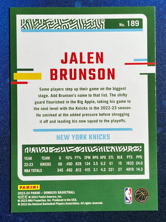 Jalen Brunson 2023-24 Donruss Basketball #189  New York Knicks