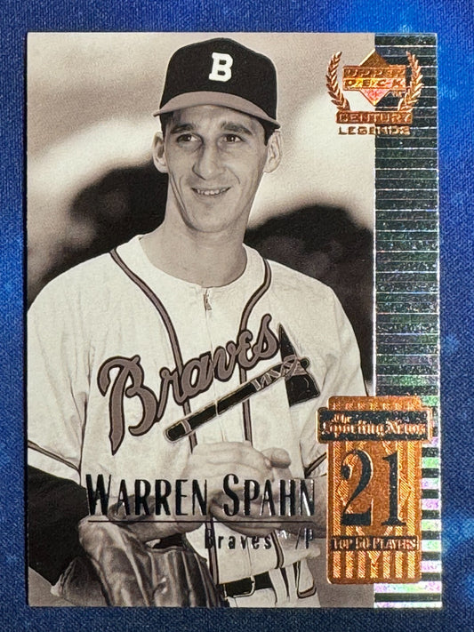 Warren Spahn 1999 Upper Deck Century Legends #21 Atlanta Braves