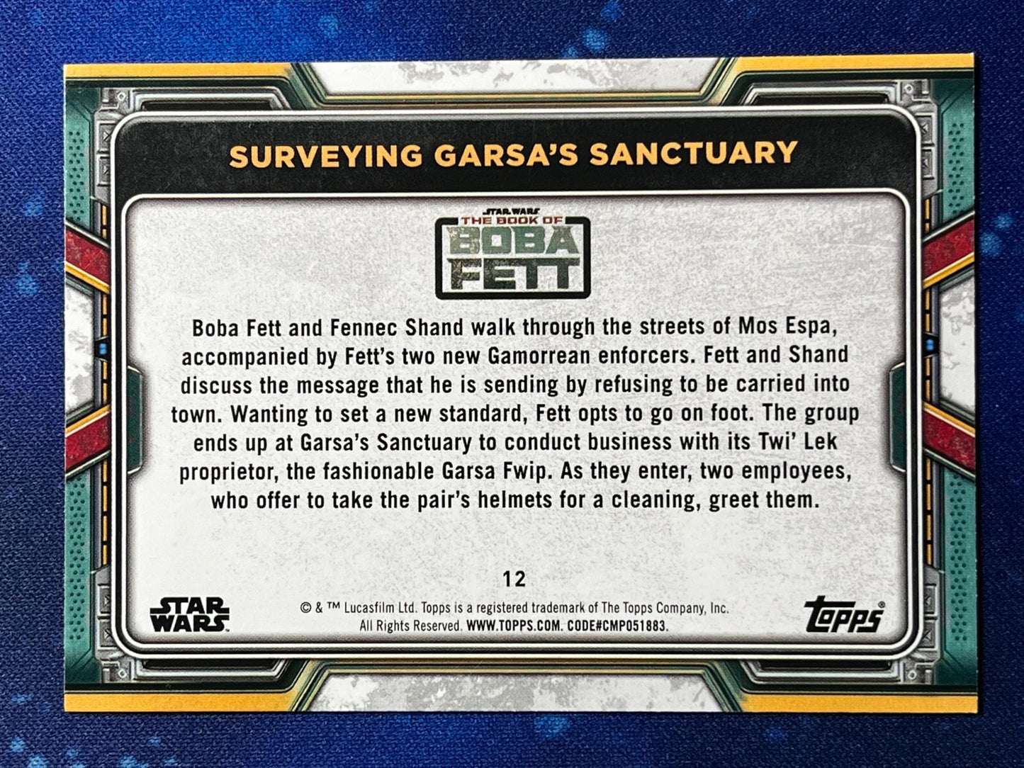 2022 Star Wars: Book of Boba Fett Base Blue #12 Surveying Garsa's Sanctuary
