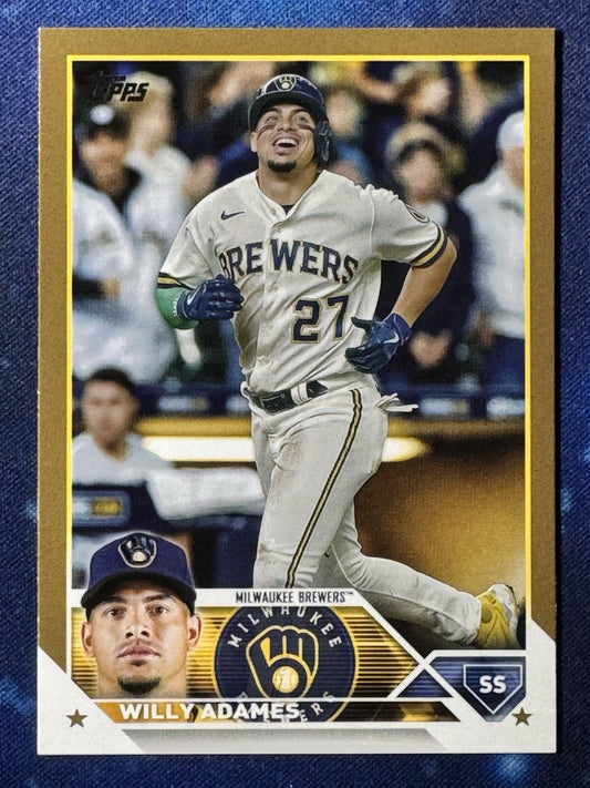 Willy Adames 2023 Topps Baseball Gold #663/2023 Milwaukee Brewers