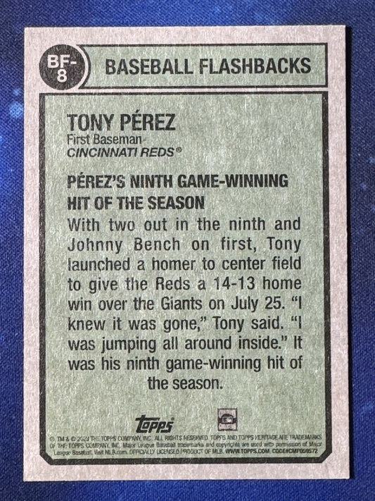 Tony Perez 2023 Topps Heritage 1974 Flashbacks #BF-8 Cincinnati Reds