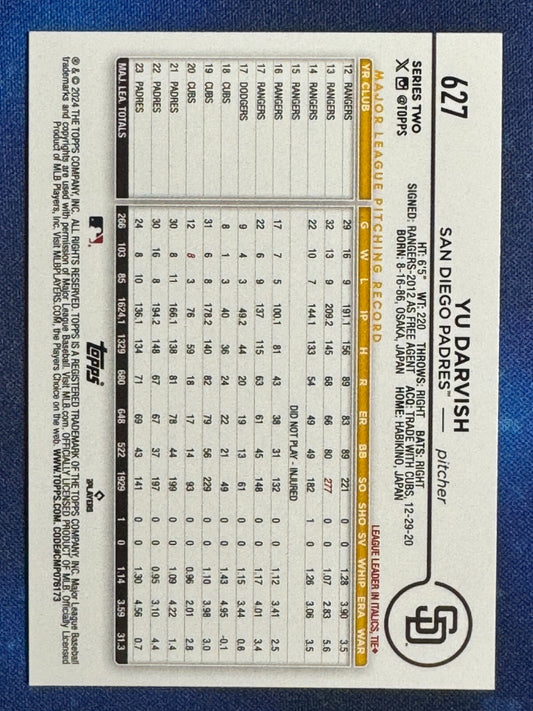 Yu Darvish 2024 Topps Series 2 #627 San Diego Padres
