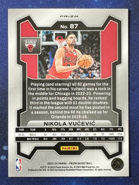 Nikola Vucevic 2023-24 Panini Prizm Basketball Ice Prizm #87 Chicago Bulls