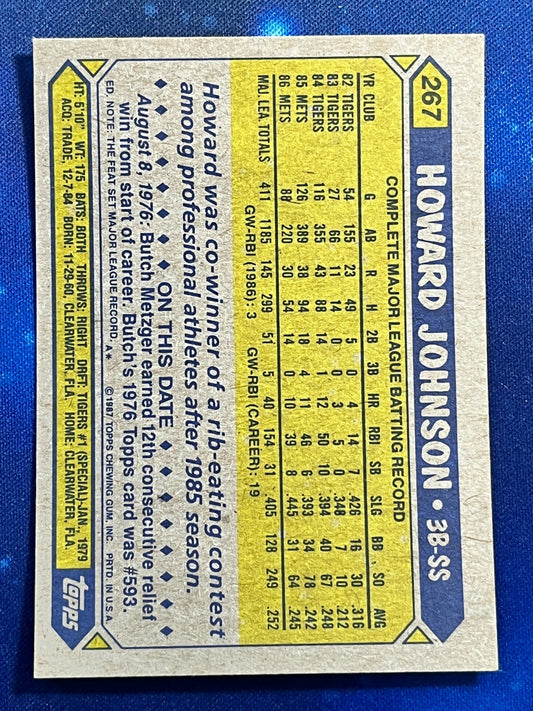 1987 Topps #267 Howard Johnson New York Mets