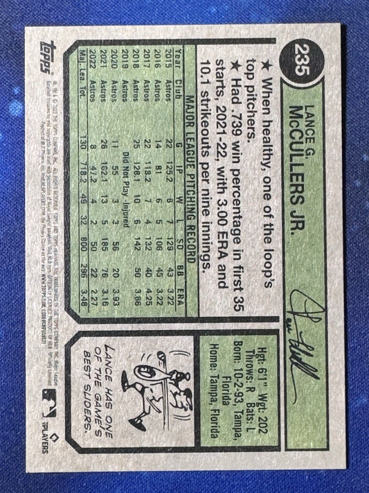 Lance McCullers 2023 Topps Heritage #235 Houston Astros