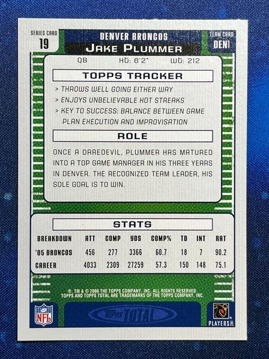 Jake Plummer 2006 Topps Total #19 Denver Broncos
