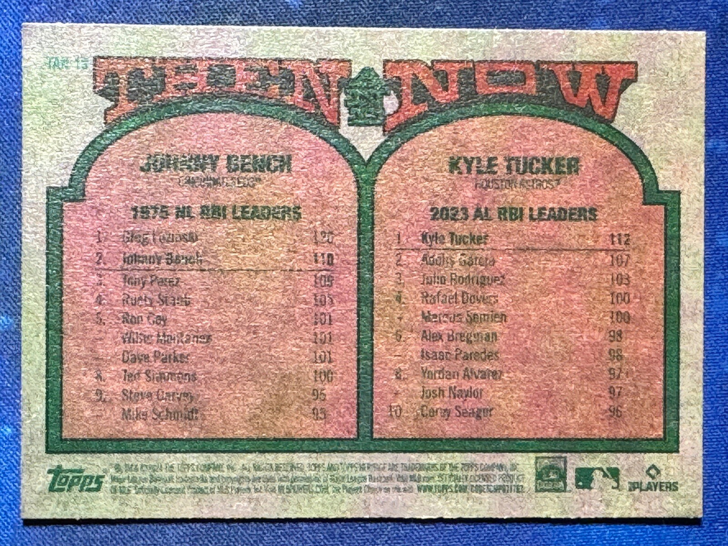 Johnny Bench/Kyle Tucker 2024 Topps Heritage Baseball Then And Now #TAN-10 