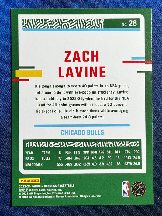Zach LaVine 2023-24 Donruss Basketball #28 Chicago Bulls