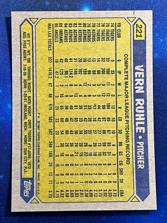 1987 Topps #221 Vern Ruhle California Angels