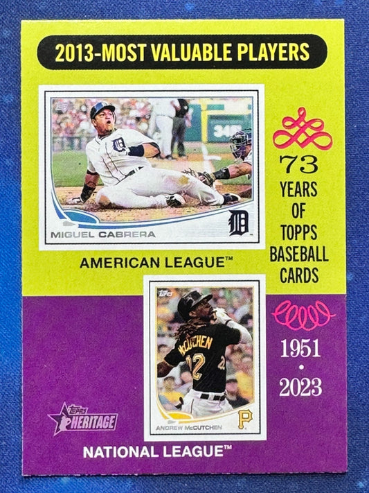 2024 Topps Heritage 2103 MVP #206 Miguel Cabrera/Andrew McCutchen