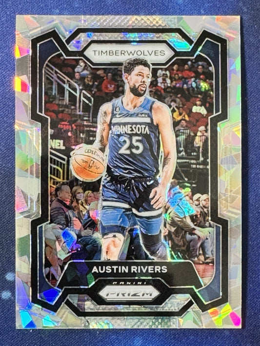 Austin Rivers 2023-24 Panini Prizm Basketball Ice Prizm #278 Timberwolves