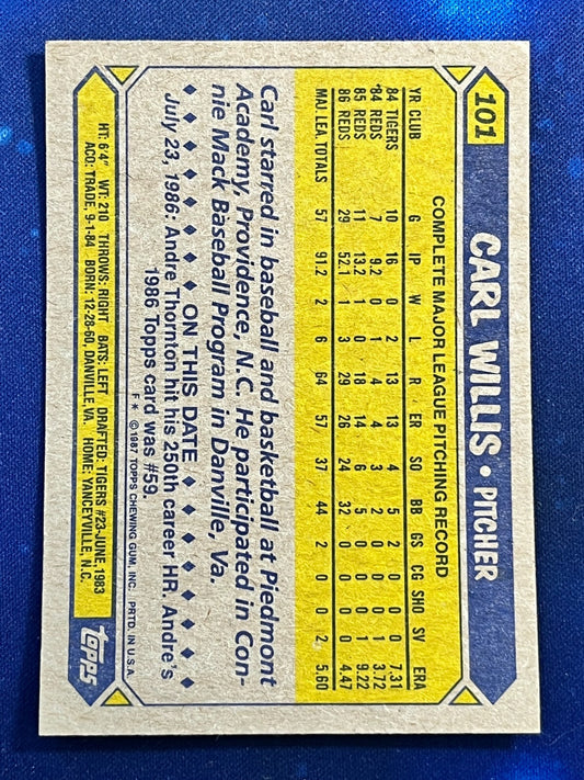 1987 Topps #101 Carl Willis Cincinnati Reds